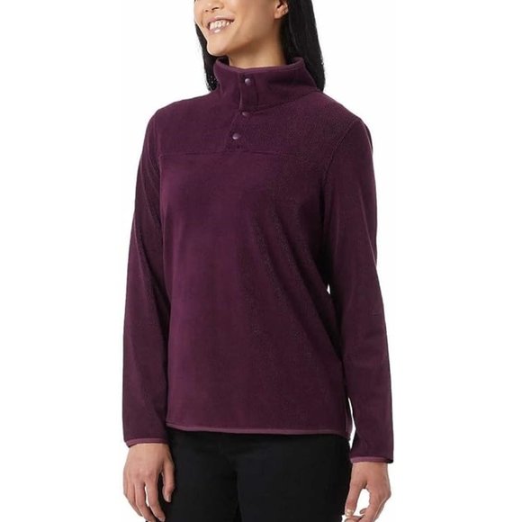 NWT 32 Degrees Women Midweight Snap Arctic Fleece Port Grape Sz S $70 L280 - Picture 3 of 5